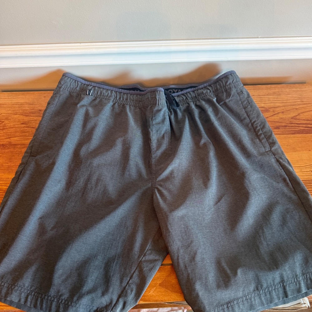 Voyager Mens XXL Hybrid Performance Shorts Charcoal Grey Tie Waist